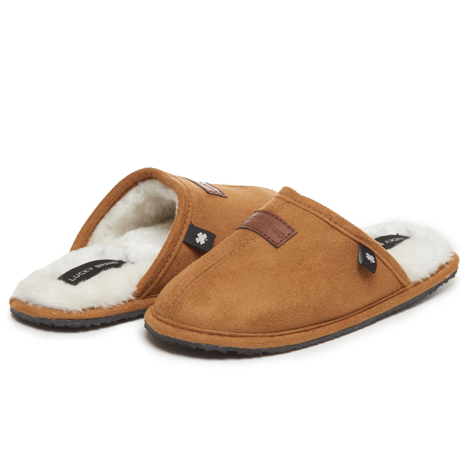Macys Ugg Tasman Slippers Lucky Brand Boy's Micro-Suede Scuff Slippers, Kids House Shoes with Plush Lining