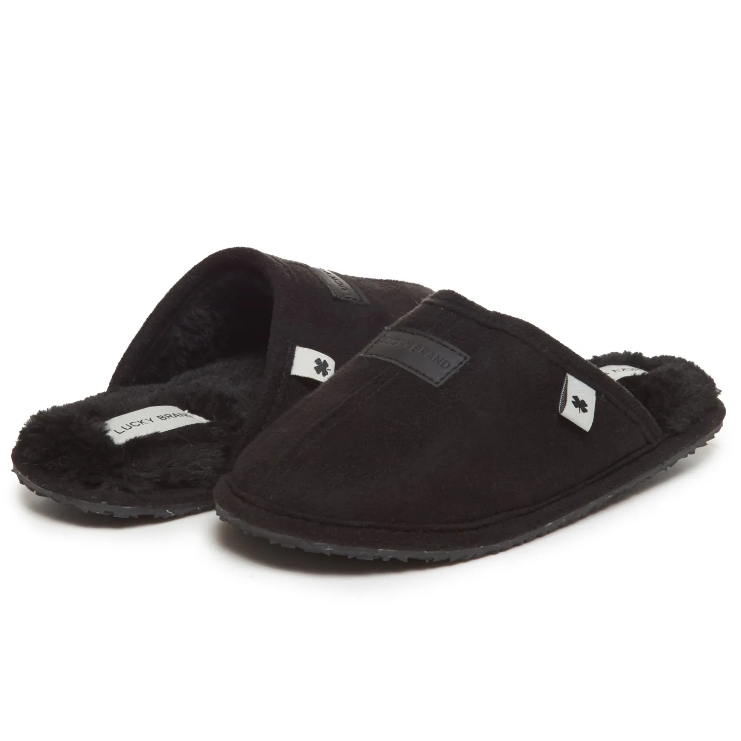 Warm Outdoor Slippers Lucky Brand Boy's Micro-Suede Scuff Slippers, Kids House Shoes with Plush Lining