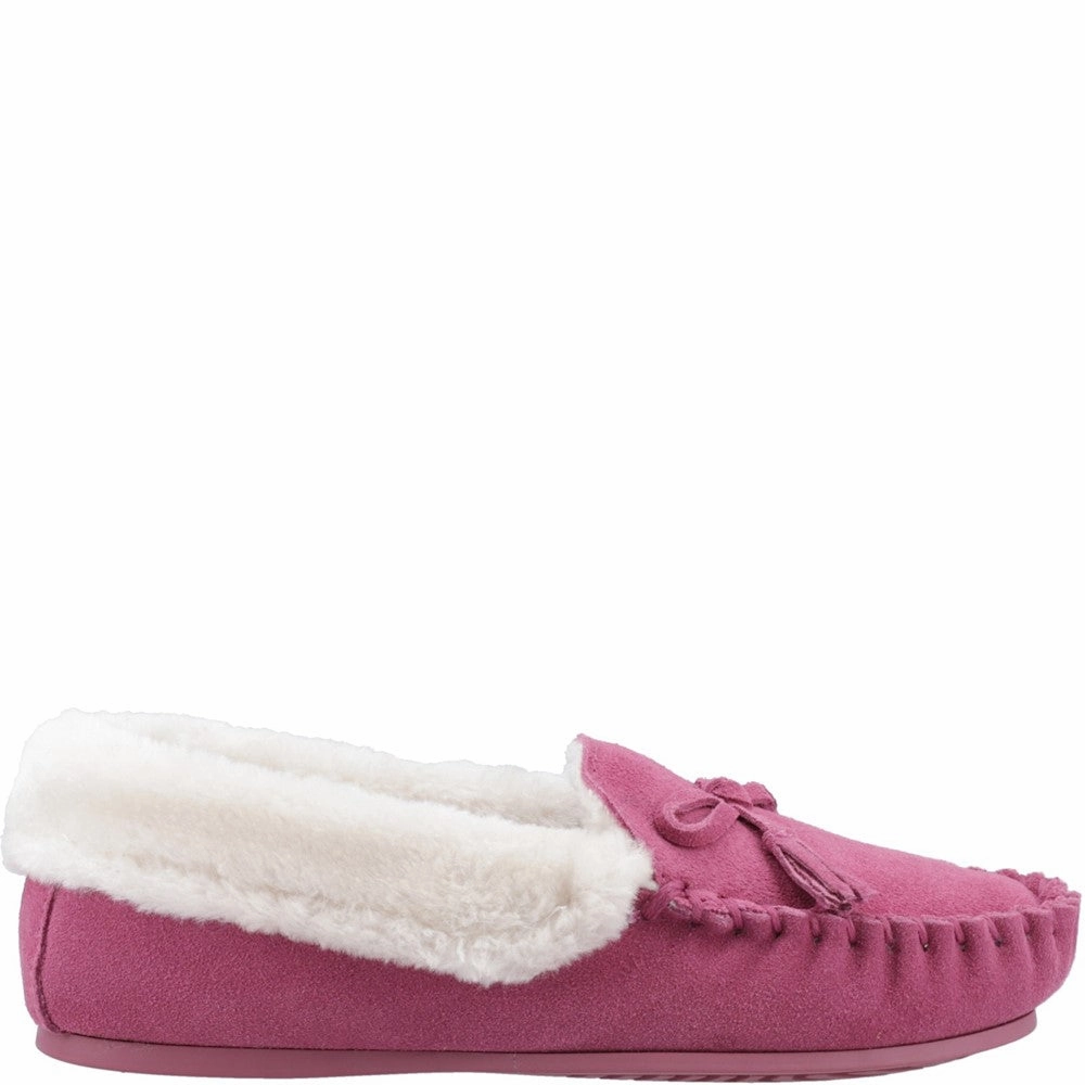 Hush Puppies Agnes Fur Slipper Cozy Travel Instant Comfort Fit