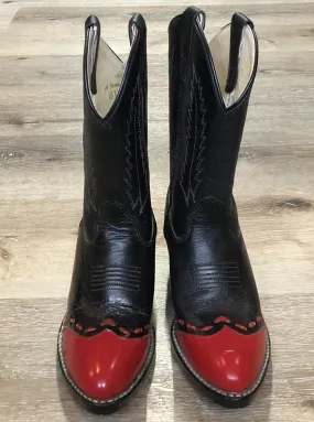 Kids Black and Red Leather Western Cowboy Boot SOLD Outfits With Boots