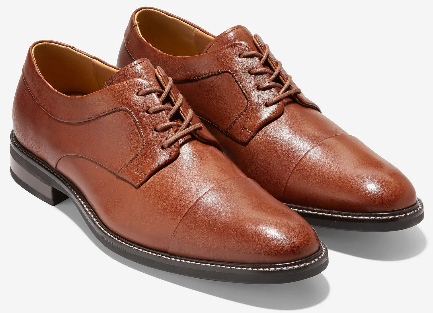 Cole Haan Warren Cap Toe Oxford Men Cognac Dress Shoe