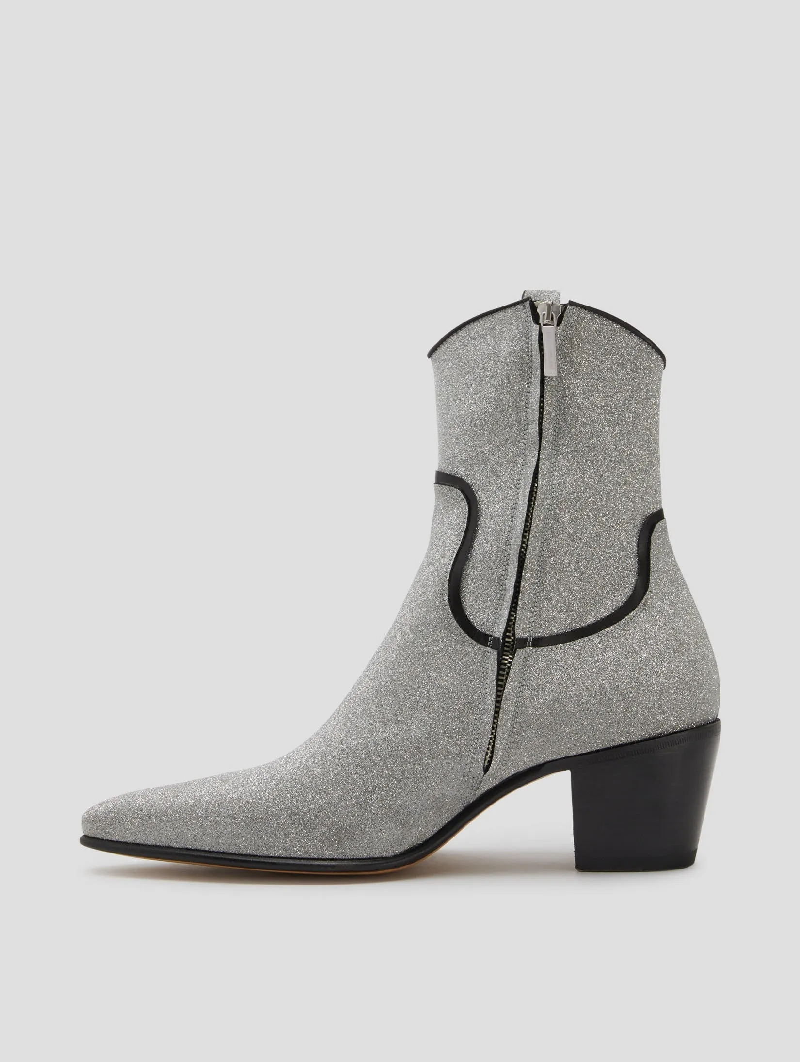 NICO 60MM ARIZONA BOOT IN GLITTER SILVER/BLACK Michael Kors Boots