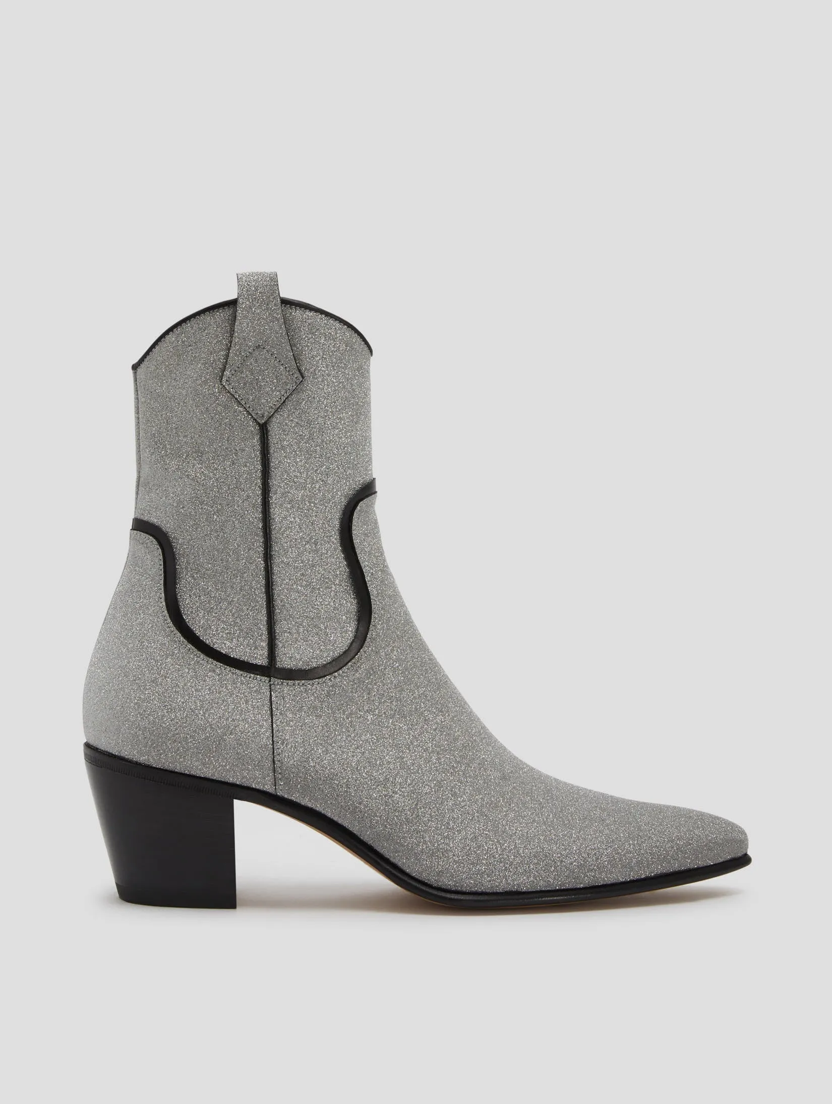 Buck Boots NICO 60MM ARIZONA BOOT IN GLITTER SILVER/BLACK