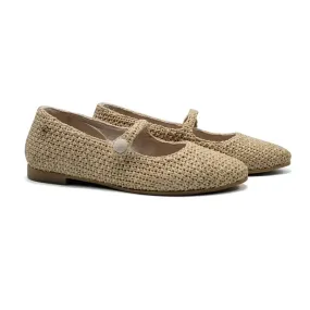 Best Casual Shoes To Wear With Dresses Manuela De Juan Beige Crochet Mary Jane S3089