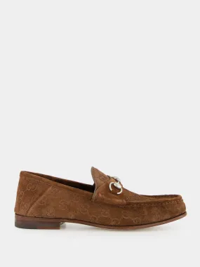 Dark Brown GG Suede Horsebit Loafer Sas Loafers