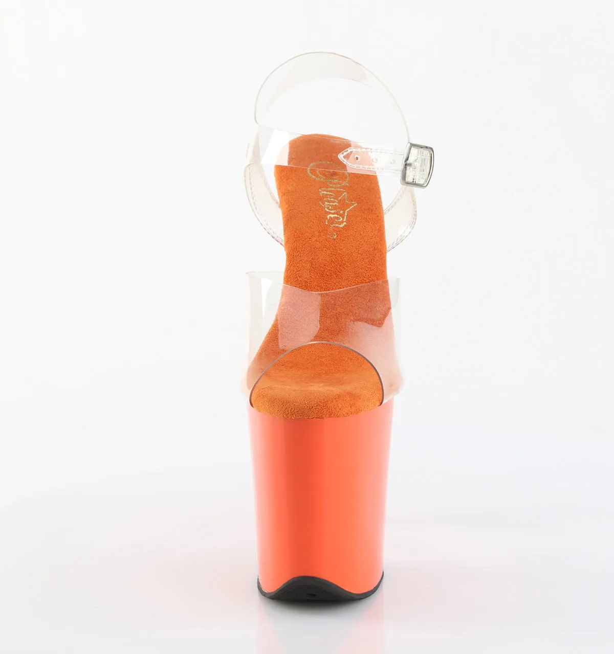 Asics Shoes For Speed FLAMINGO-808 Pleaser Clear/Orange Sexy Platform Shoes (Pole Dancing Heels)