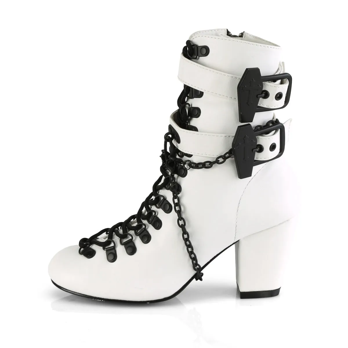 3 Inch Heel VIVIKA-128 White Best Work Boots For Outside