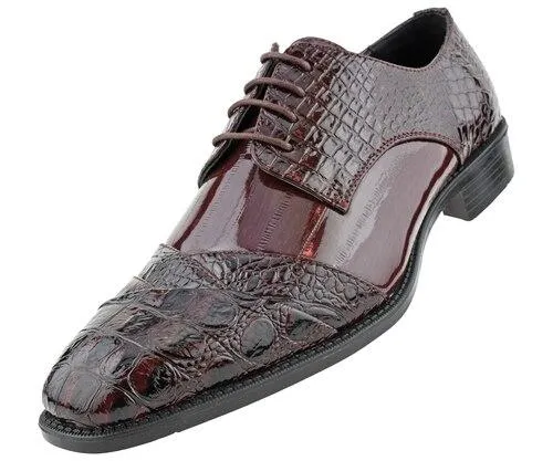 Dress Shoes Wear With Jeans Men Dress Shoes-Alligator-Burgundy