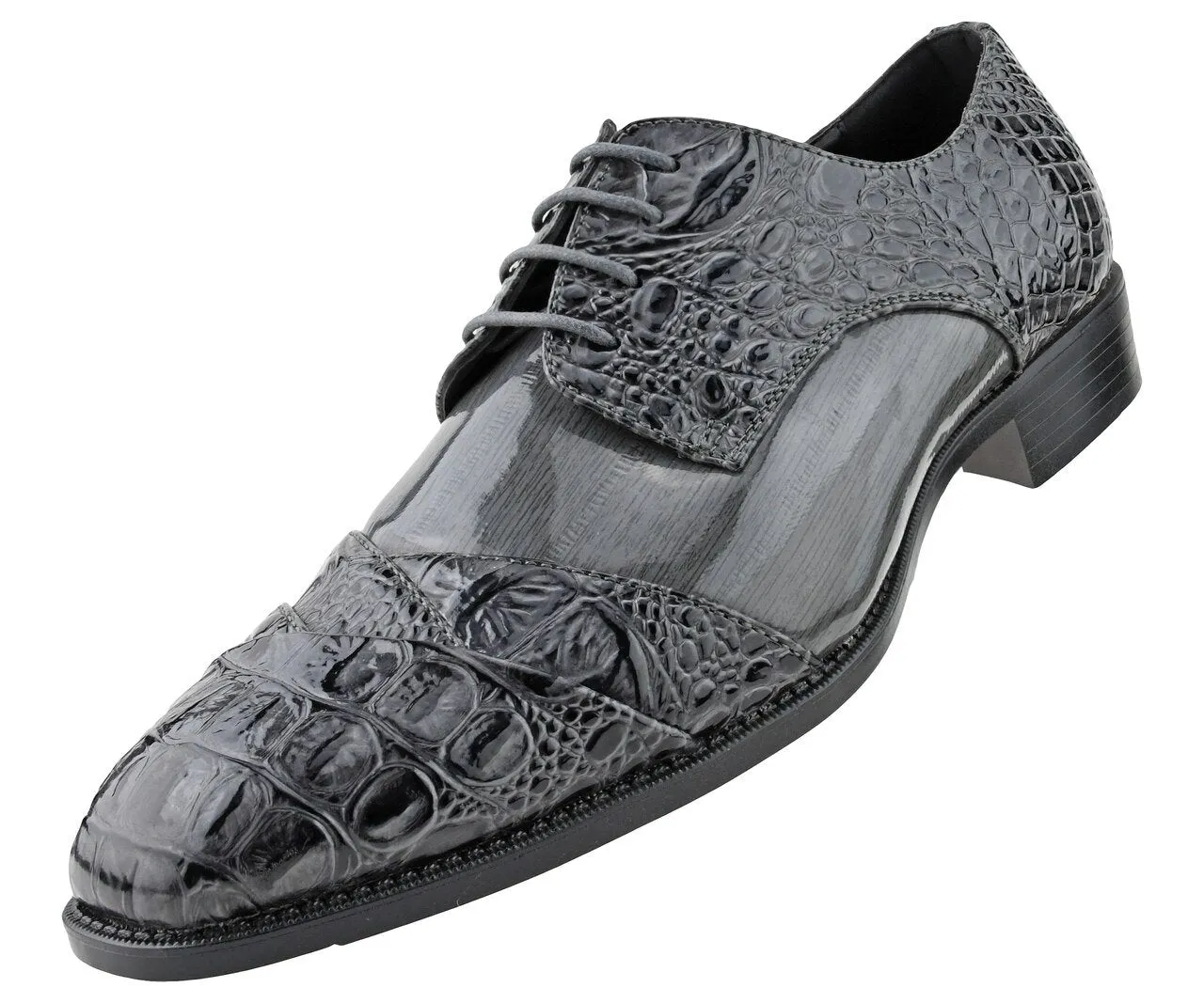 Flat Shoes For Dress Men Dress Shoes Alligator Grey