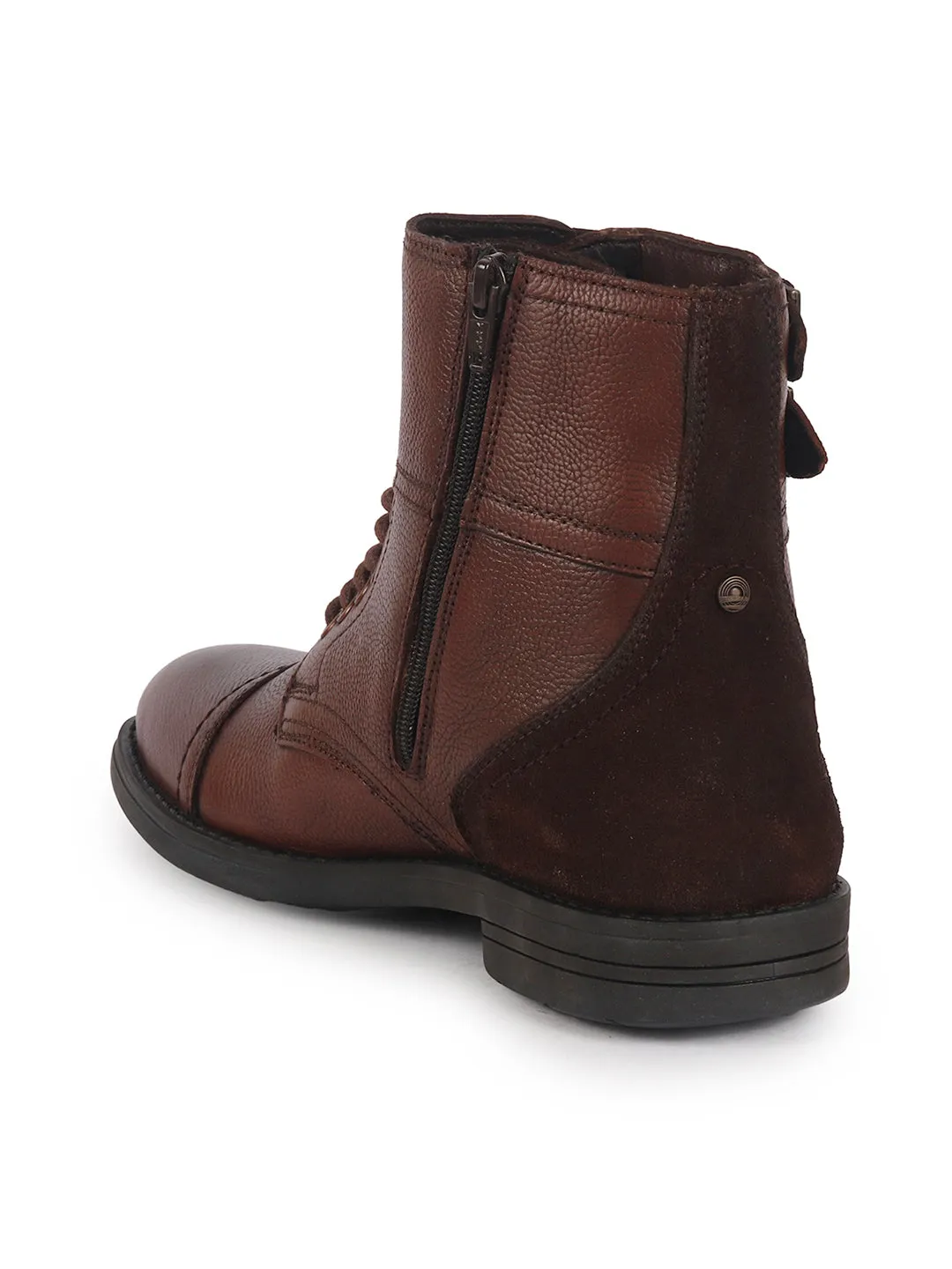 Best Work Boots On Concrete Floors Men Tan 6-Eye Lace Up Genuine Leather High Ankle Adjustable Buckle Strap Winter Boots|Trekking Boots|Hiking Boots