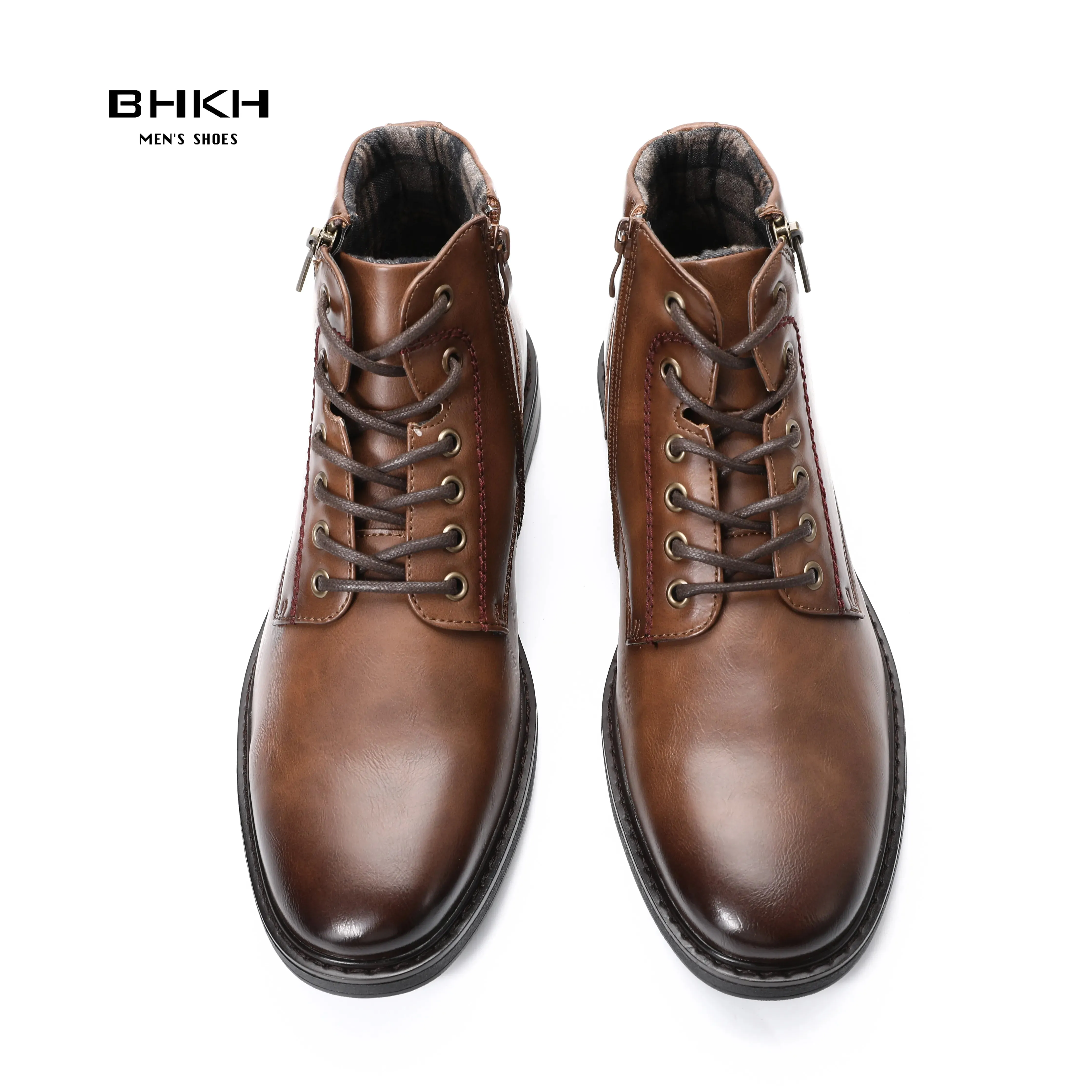 Men Zip Work Office Dress Lace-up Ankle Boots Insulated Work Boots For Winter