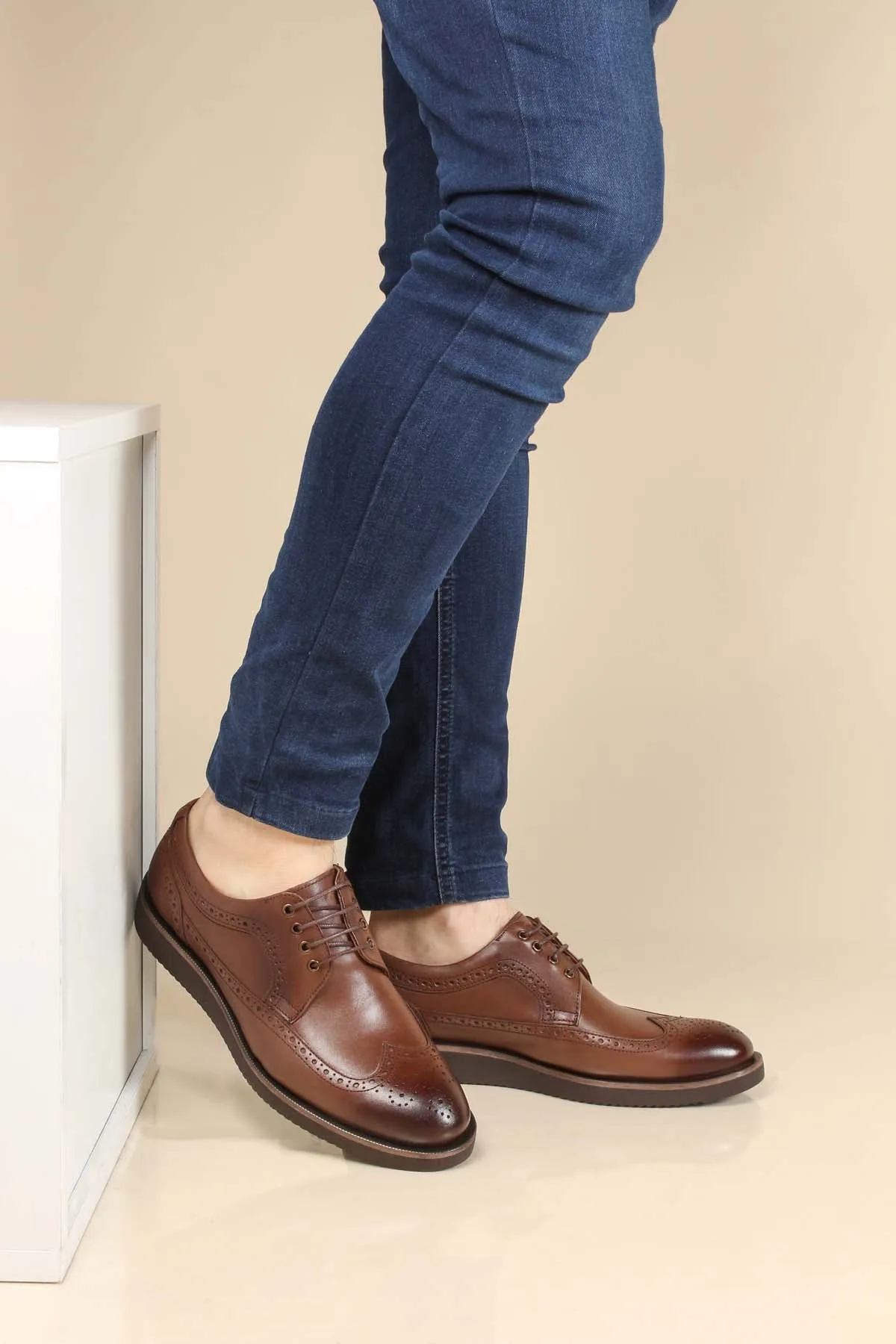 Men's Brown Brogue Leather Shoes - Wessi Asics Upcourt 3 Volleyball Shoes