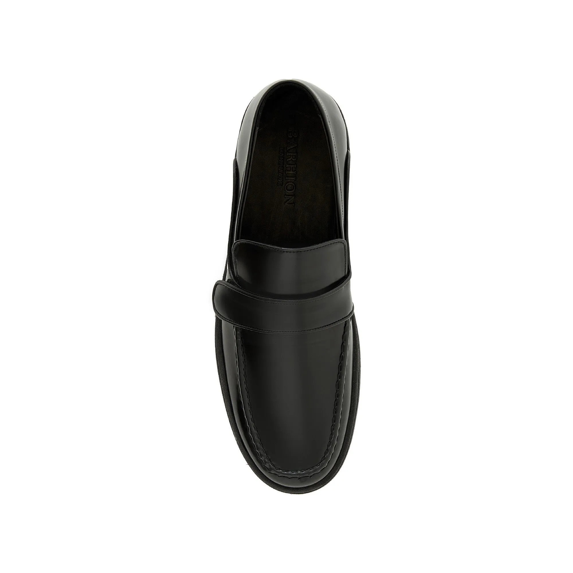 Thick Sole Dress Shoes Men's Calf Leather Handmade Moccasin M7027