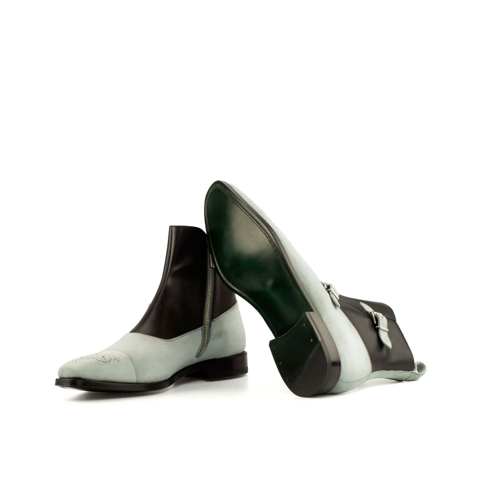 Adidas Shoes Beckenbauer Men's Octavian Buckle Leather Boots Wide Plus Size Black Grey 4172