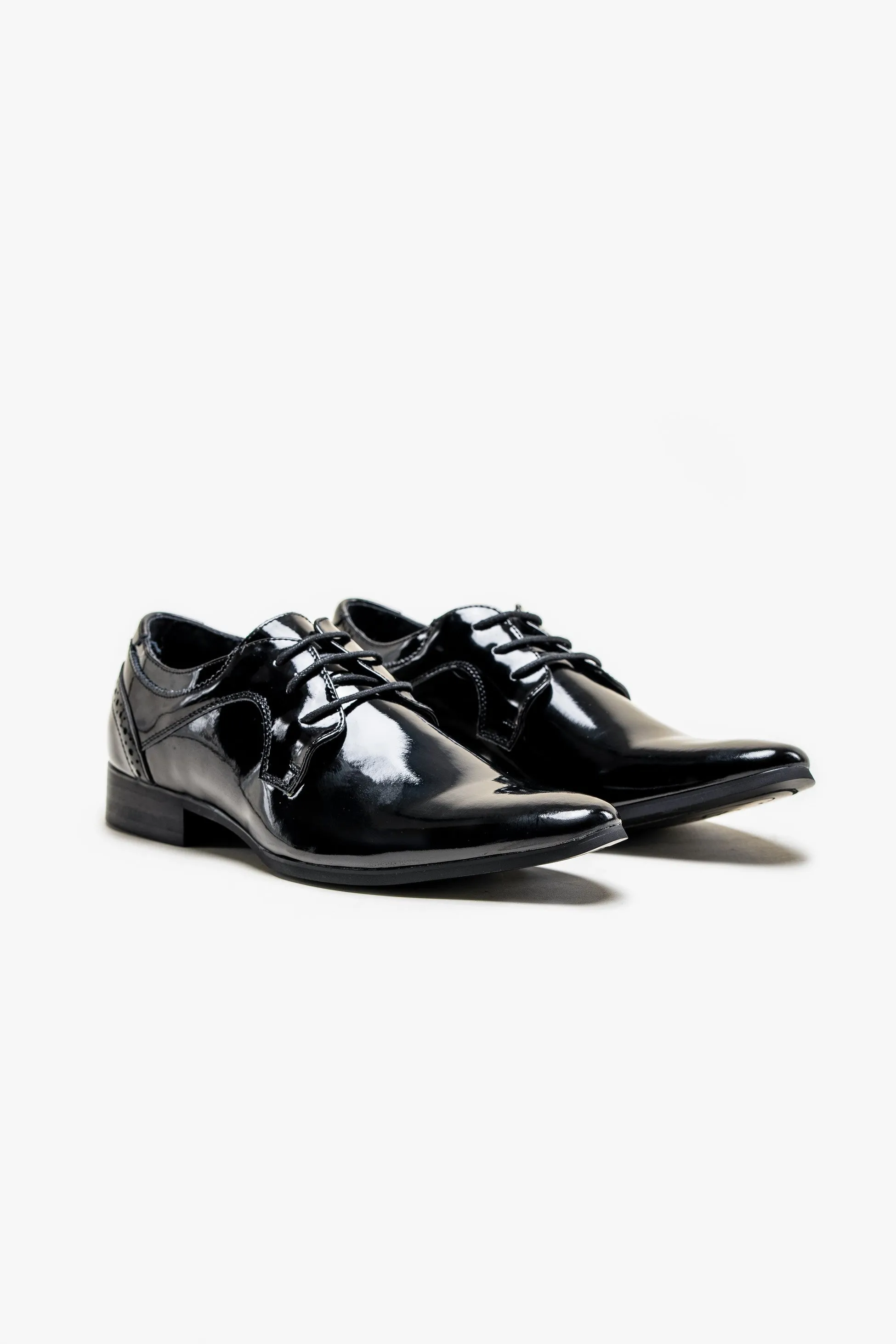 Air Dress Shoes Men's Patent Lace up Tuxedo Shoes - SCOTT Black - Black