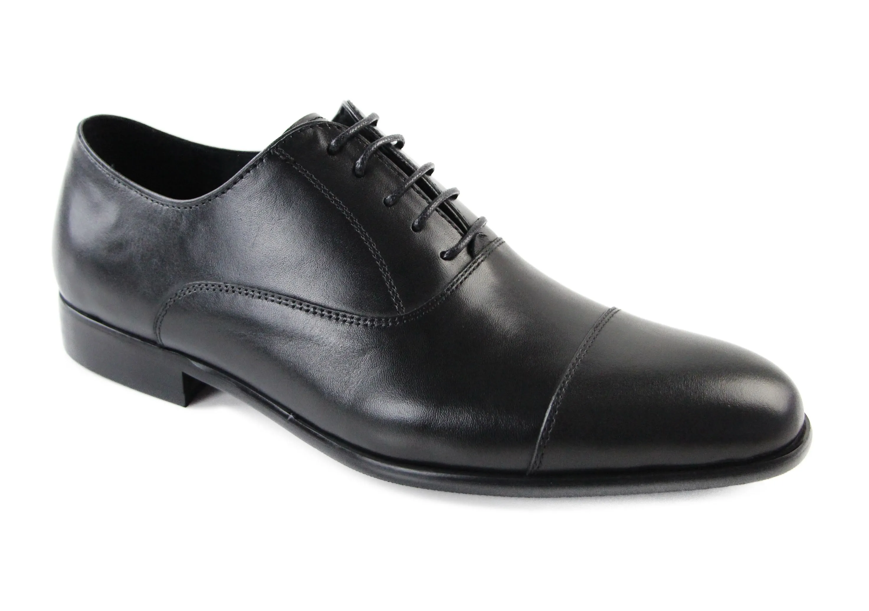 Mens Zasel Danny Black Leather Lace Up Shoes Dress Shoes Size 12