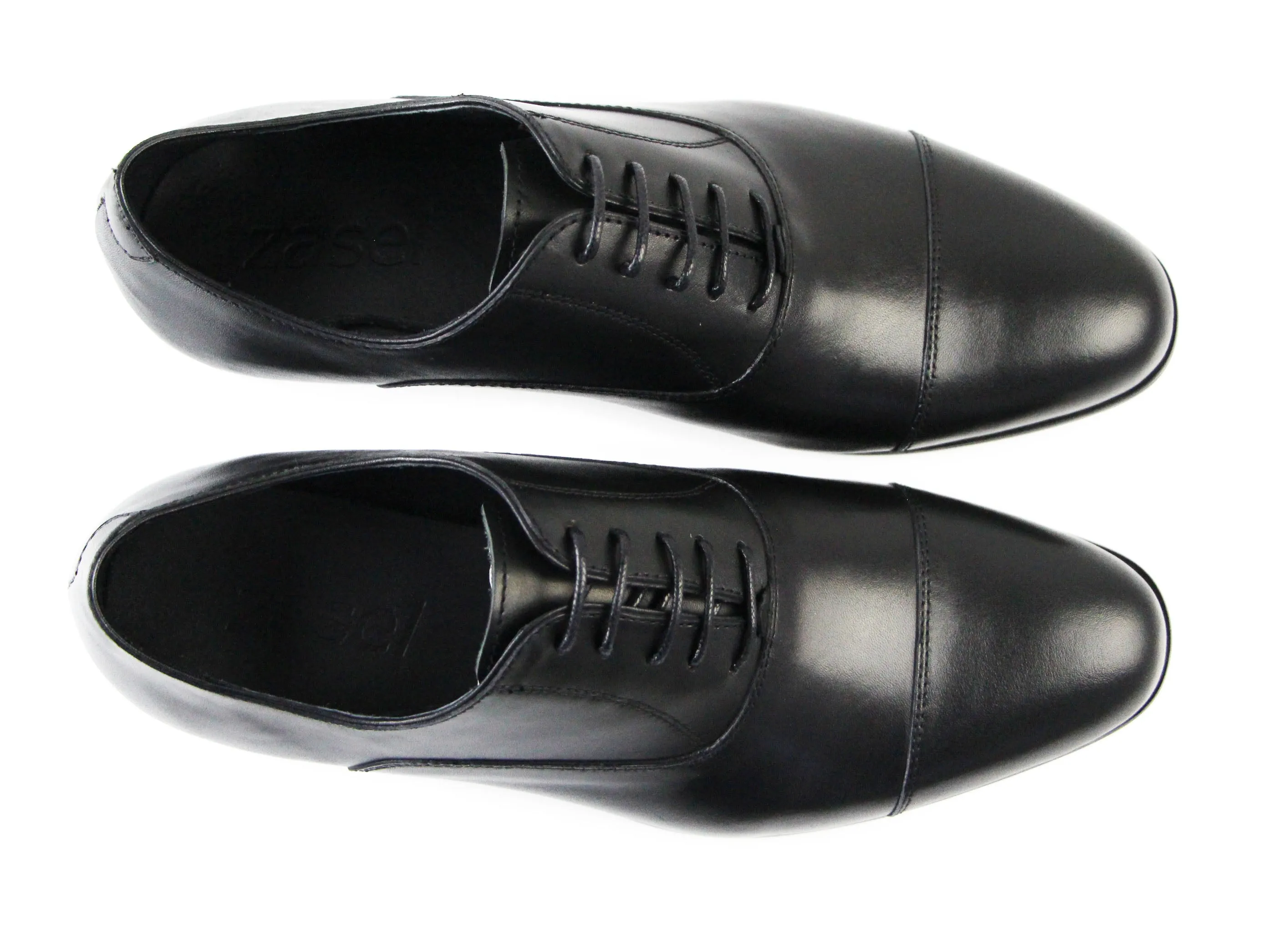 Dress Shoes. Mens Zasel Danny Black Leather Lace Up Shoes