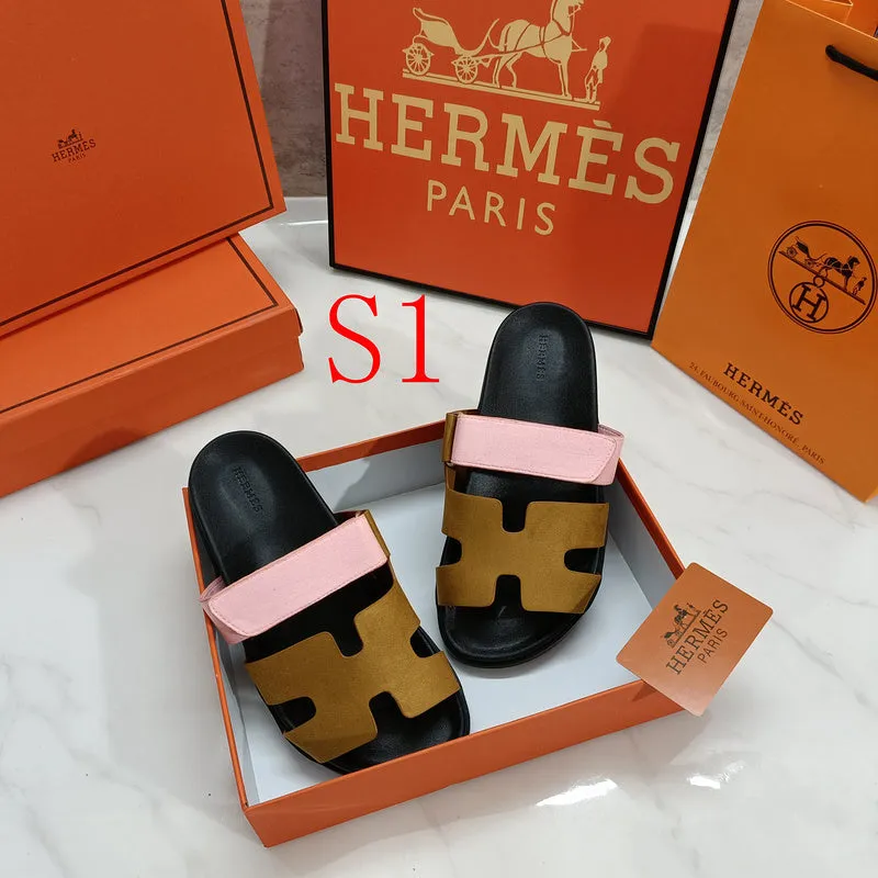 MJHS0 Leather slippers Man and Women shoes 35-44 With box Athletic Slippers