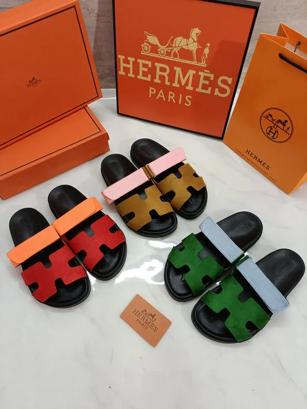 Slippers Suede Sole MJHS0 Leather slippers Man and Women shoes 35-44 With box