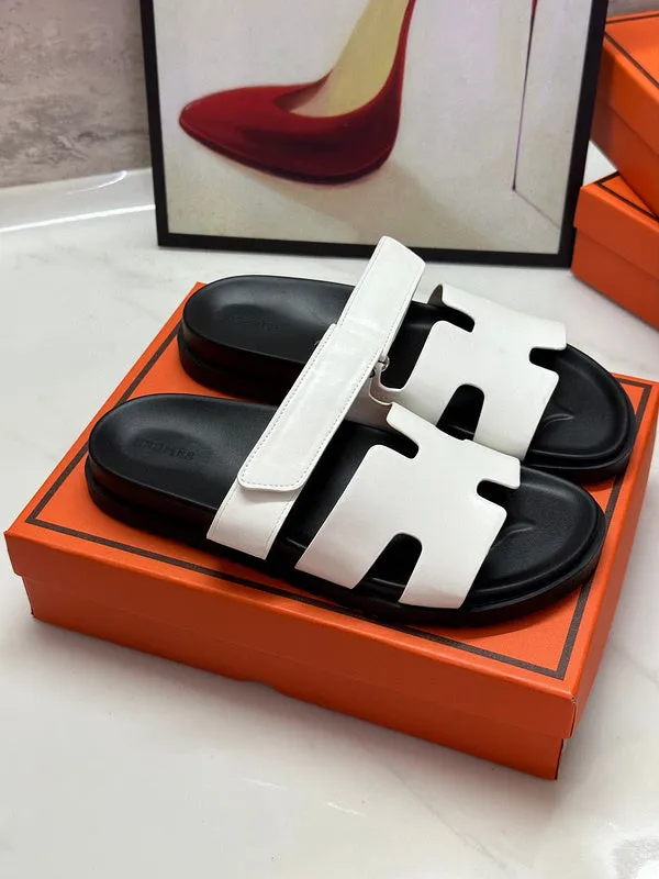 MJHS1 Leather slippers Man and Women shoes 35-44 With box Slippers With Ears That Pop Up