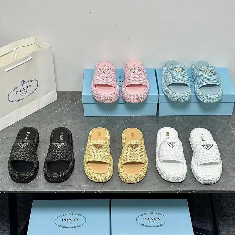 MJPS11 Leather Women High quality Slippers 35-41 shoes With box Slippering