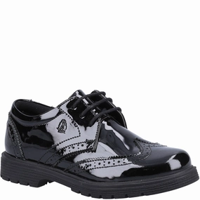 quick dry Hush Puppies Sally Patent Junior School Shoes