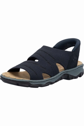 Rieker Women's Walking Sandals 68895-14 in Navy Lunch Jog Adult Wear