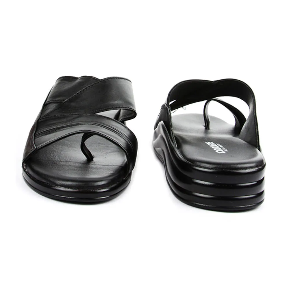 Coolers Casual Black Slippers For Men 7123-79 By Liberty Slippers House