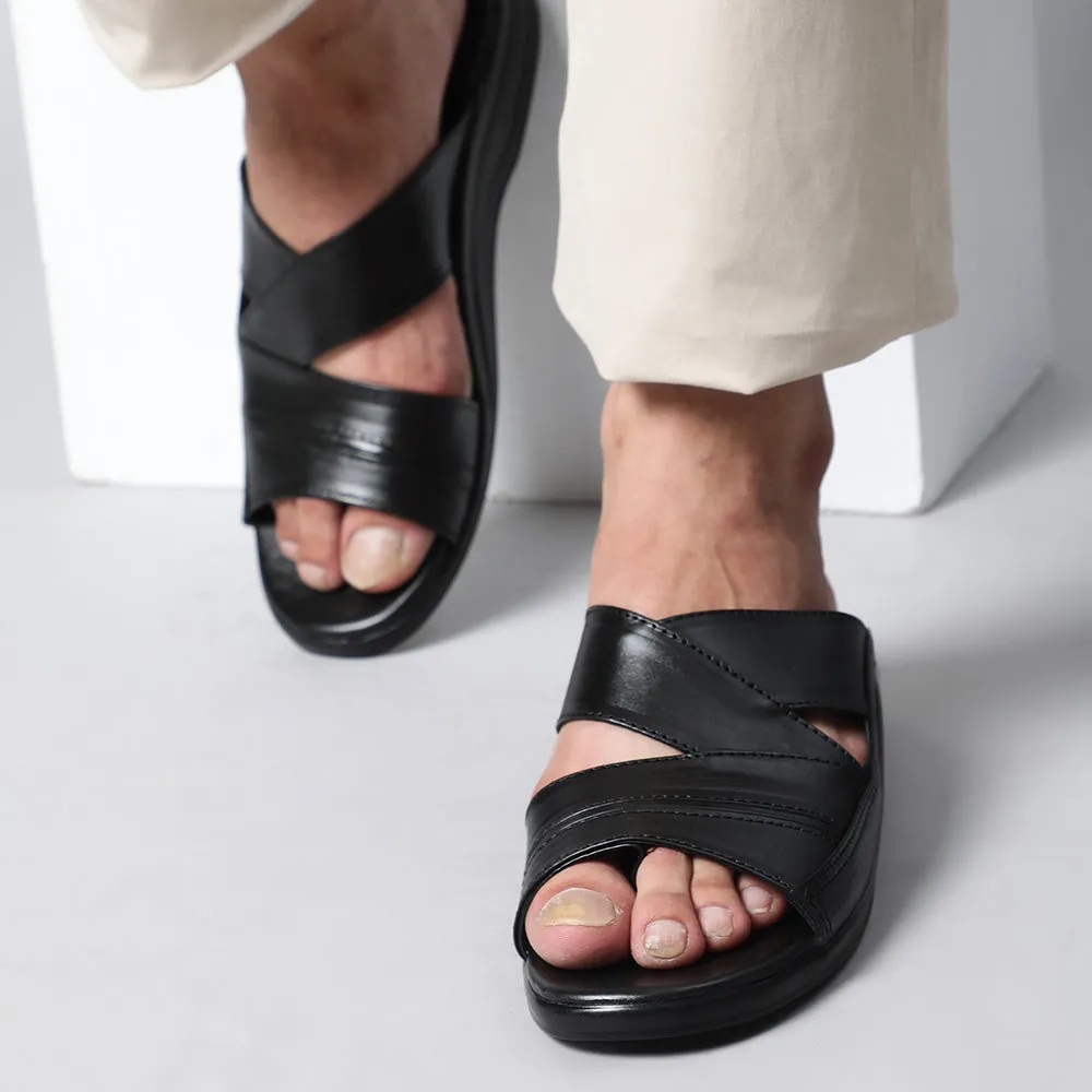 Coolers Casual Black Slippers For Men 7123-79 By Liberty Slippers Wedding