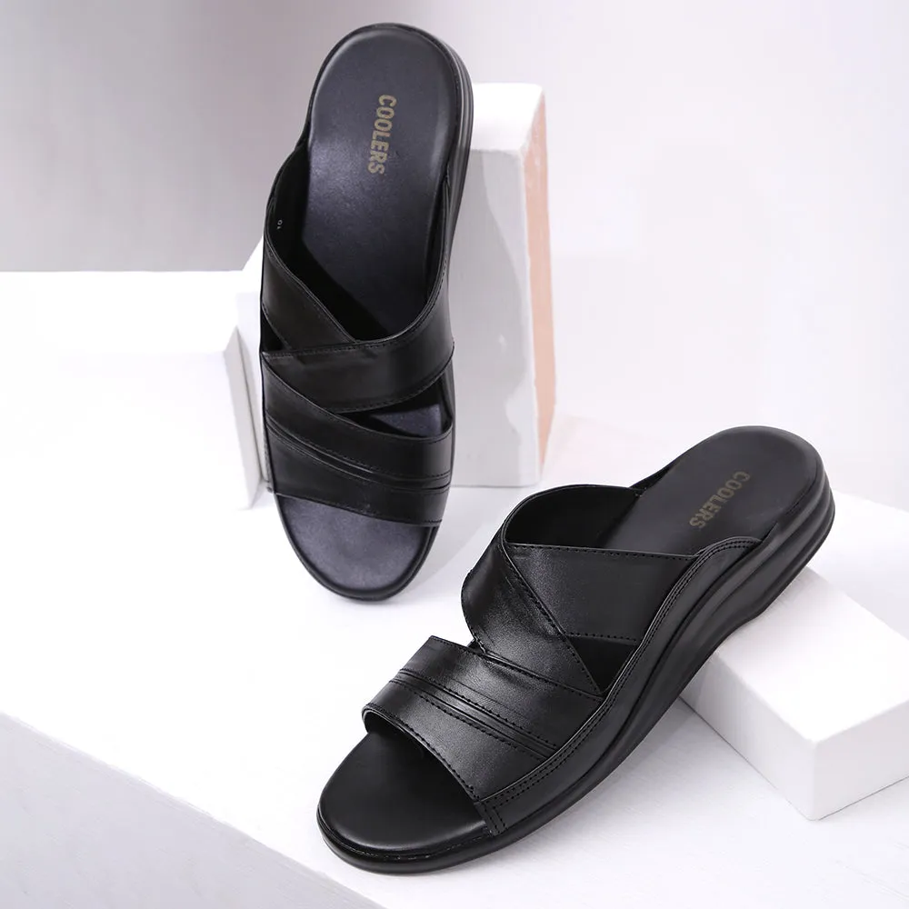 Boho Slippers Coolers Casual Black Slippers For Men 7123-79 By Liberty