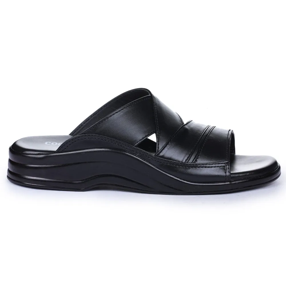 Coolers Casual Black Slippers For Men 7123-79 By Liberty Crocheted Slippers Patterns