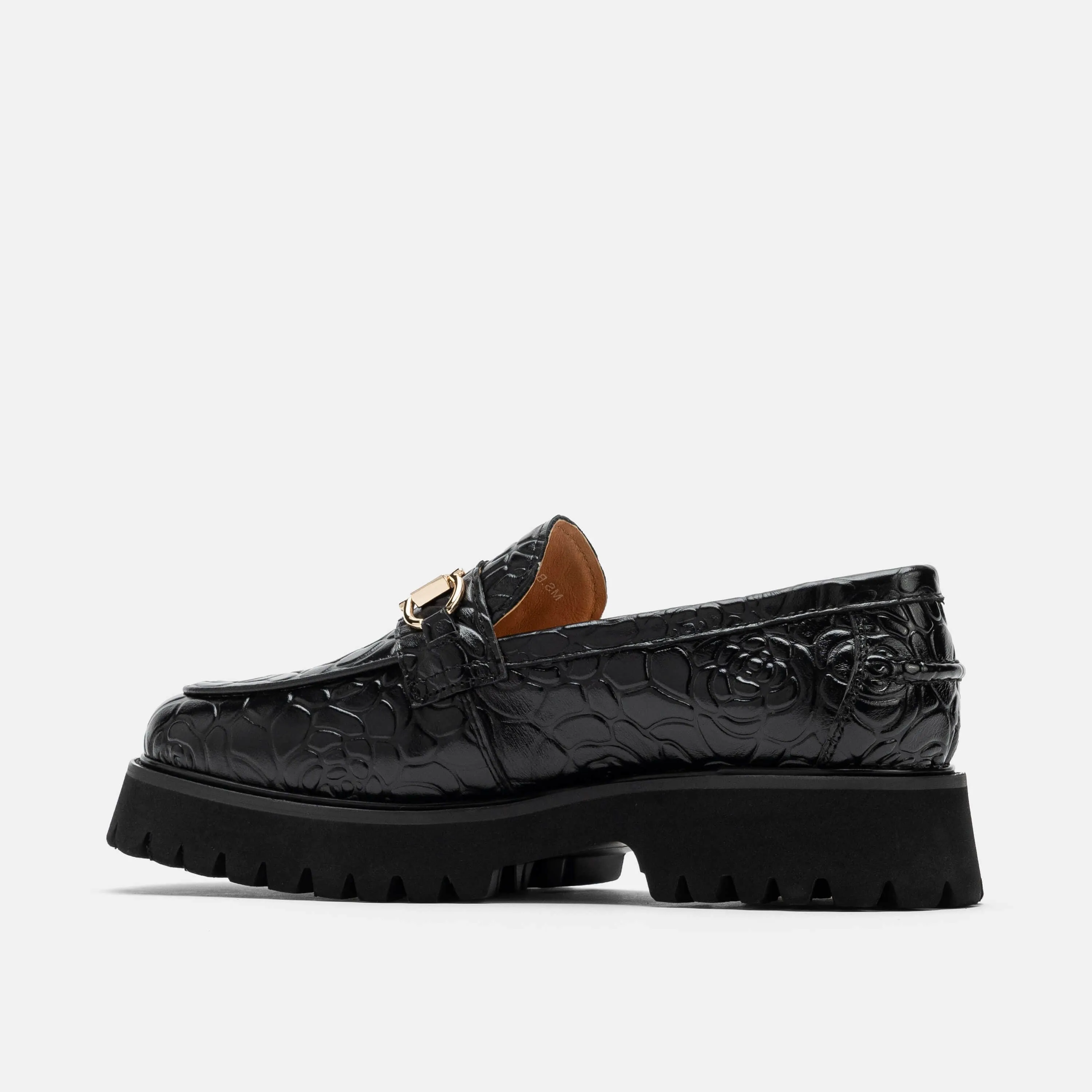 Duke And Dexter Loafers Ms. Boulevard Black Floral Leather Bit Loafers