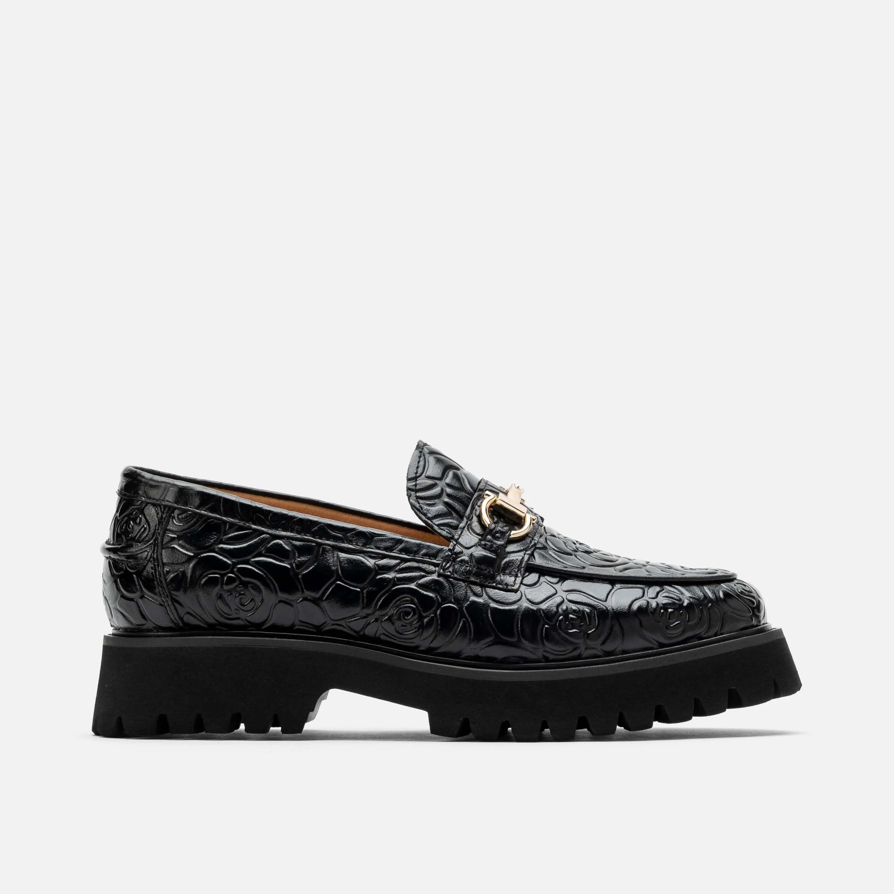 Thin No Show Socks For Loafers Ms. Boulevard Black Floral Leather Bit Loafers