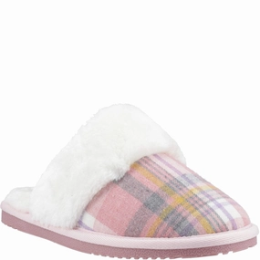 Hush Puppies Arianna Plaid Slipper Comfort Cushioning Quick On