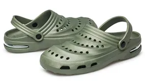 Real Hiking Boots MURDESOT Mens Womens Garden Clogs Sandals Slip on Mules Slippers Air Cushion Water Shoes Army Green Size Women 11/Men 9.5