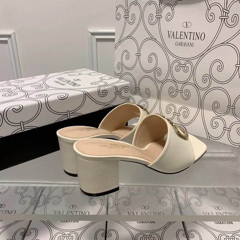 High Heel Bedroom Slippers MVS15 Leather slippers Women Heel 5CM shoes 35-40 With box