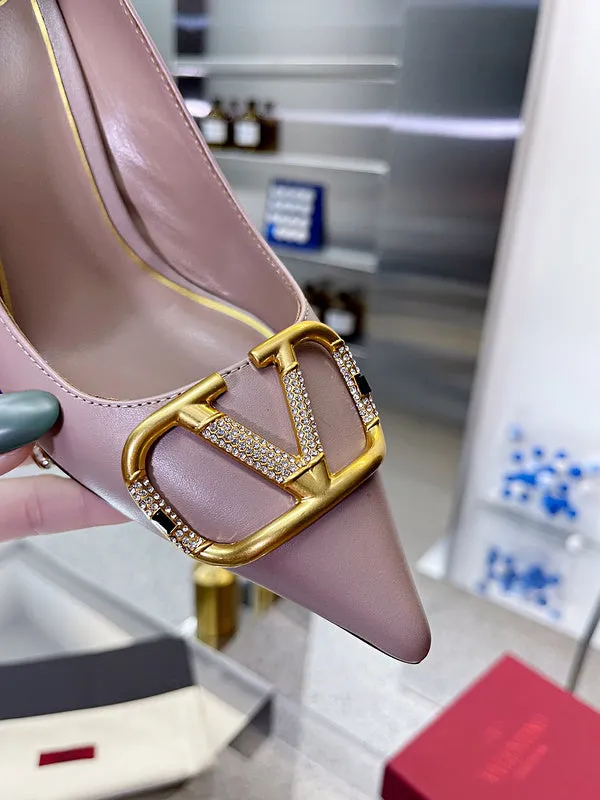 MVS16 Leather Slippers Women Heel 4,6,8CM shoes 35-43 With box Crock Slides