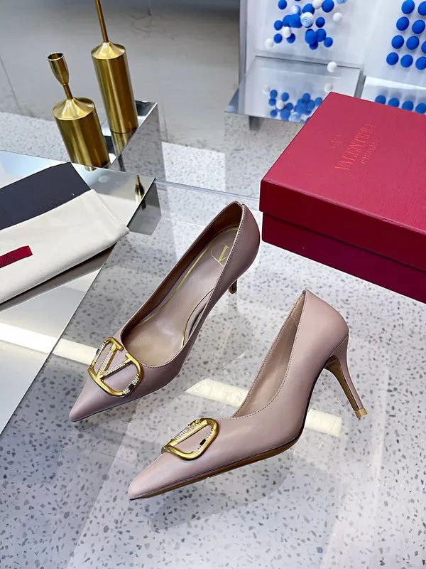 MVS16 Leather Slippers Women Heel 4,6,8CM shoes 35-43 With box Skating Slippers