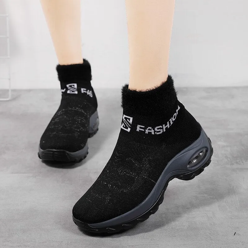 Nanccy  Winter Women Warm Fur Sock Boots Boot Stretcher For Western Boots