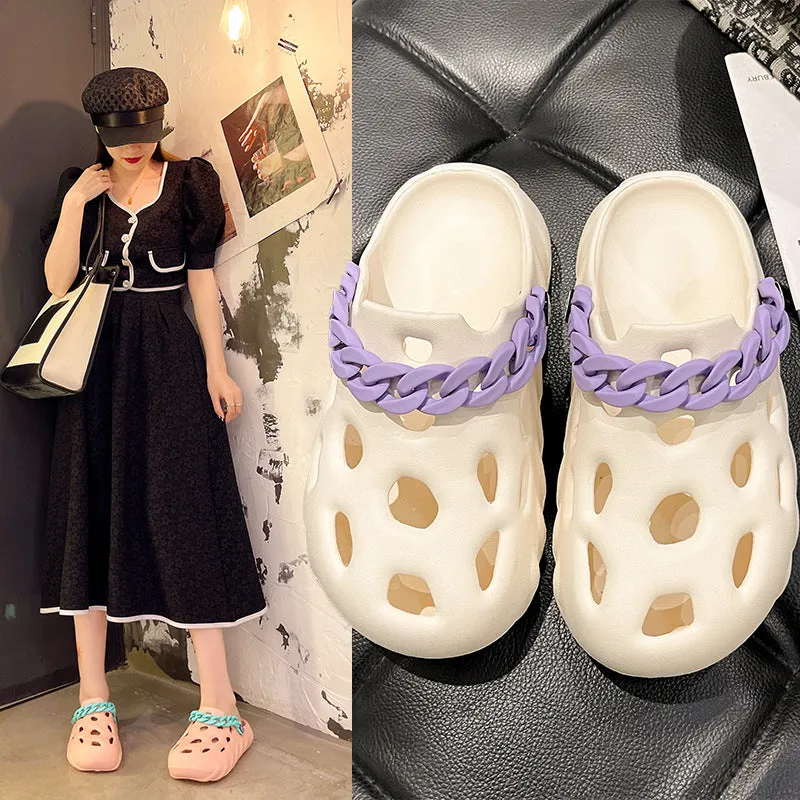 New Summer Slippers Women Slipper Non-slip Shoes In The Bathroom Slippers Thick Slipper indoor Outdoor Silver Slippers For Seniors
