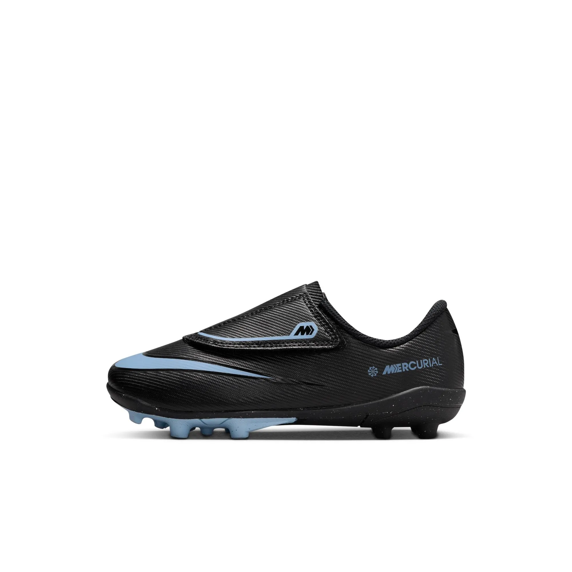 Predator Youth Soccer Cleats Nike Junior Mercurial Vapor 16 Club MG Multi Ground PS (V) Soccer Shoes- Black/Ice Blue