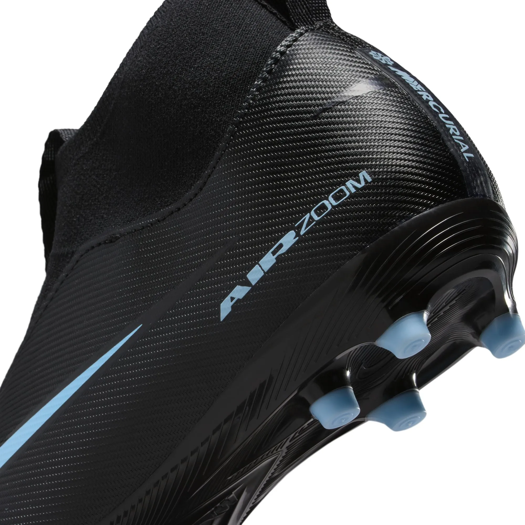 Return Soccer Cleats Nike Junior Superfly 10 Academy FG/MG Firm Ground/Multi Ground Soccer Cleats -Black/Ice Blue