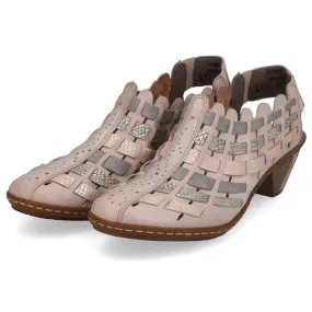 Dress Shoes With Heel Rieker Sina 78 Clay/Lightrose Leather Heel (Women's)