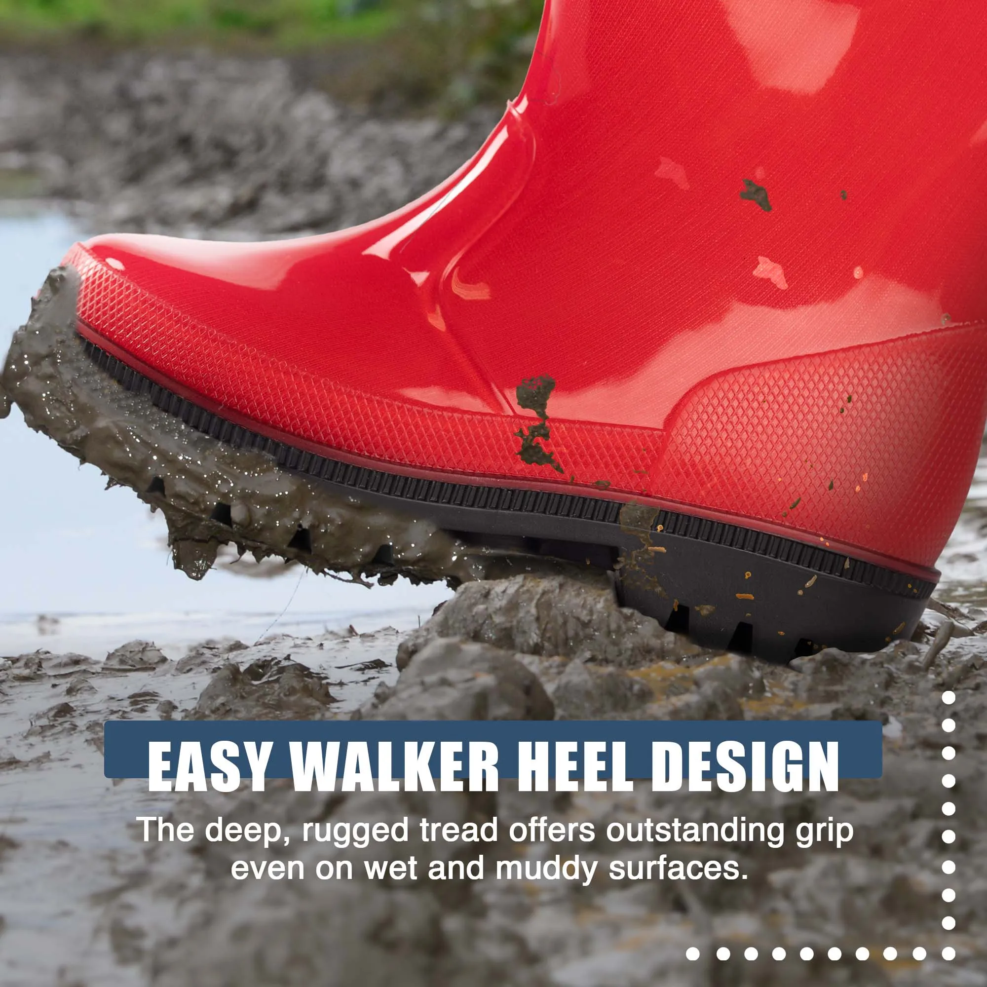 Norty Little Big Kids Boys Girls Waterproof PVC Rain Boots Cowboy Boots Snakeskin