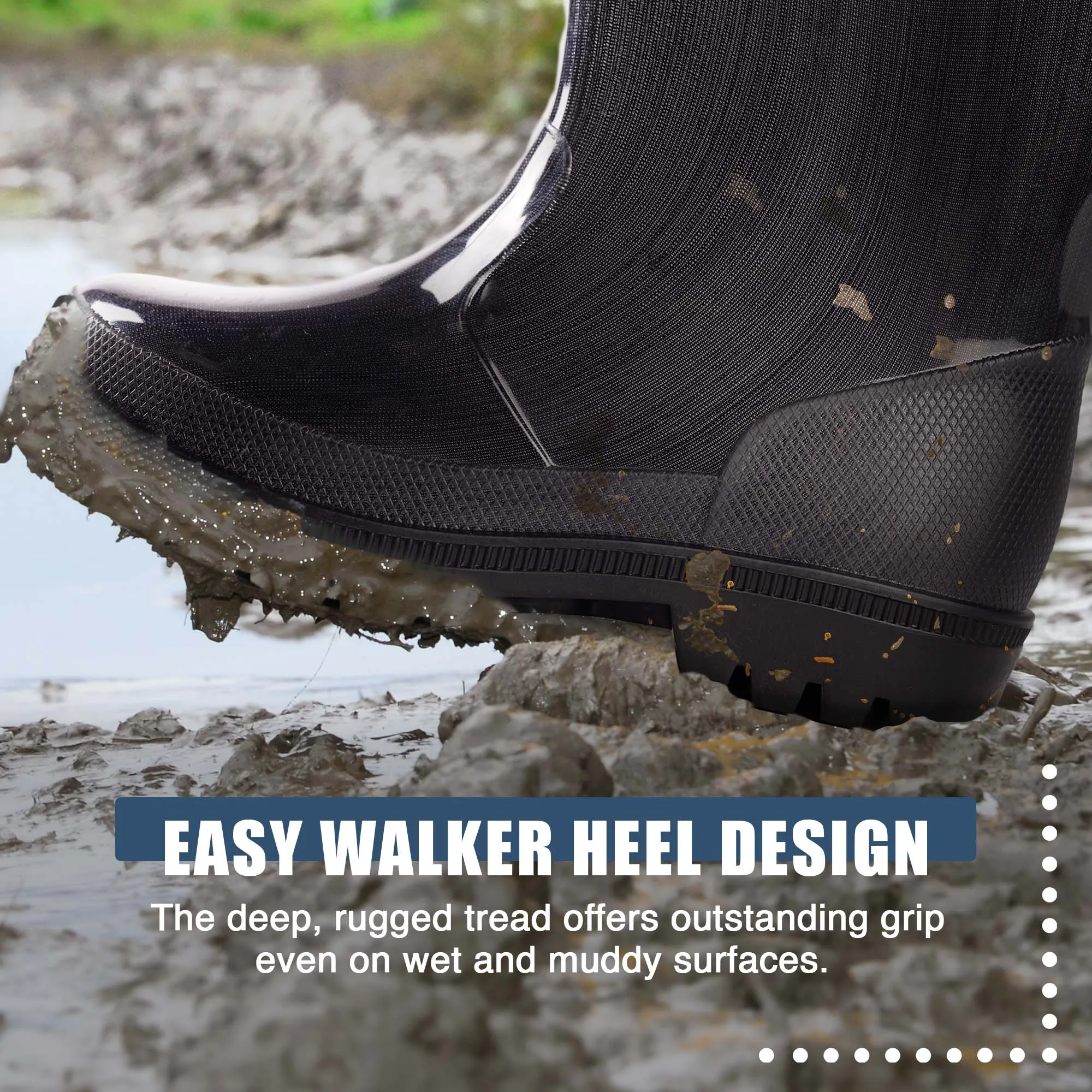 Norty Little Big Kids Boys Girls Waterproof PVC Rain Boots Ugg High Heel Boots