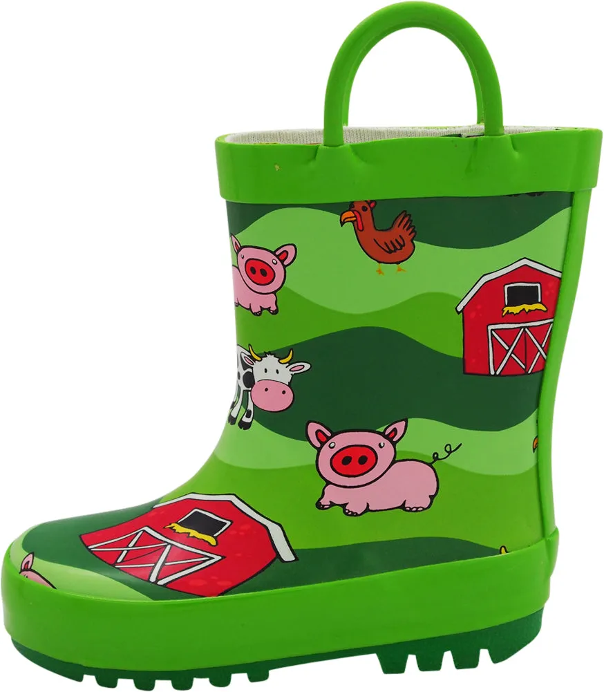 Norty New Toddlers / Little / Big Kids Boys Girls Waterproof Rubber Rain Boots Best For Cowboy Boots