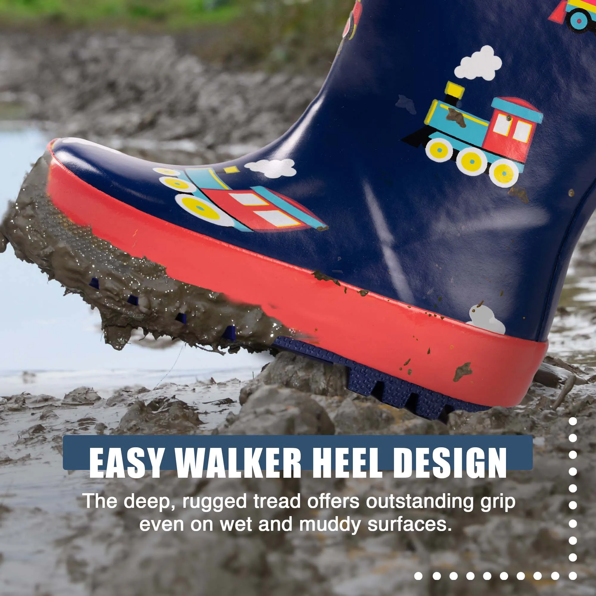 Norty New Toddlers / Little / Big Kids Boys Girls Waterproof Rubber Rain Boots Clothes To Wear With Thigh High Boots