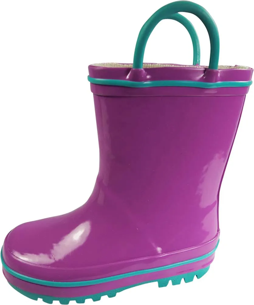 Hathorn Boots Norty Toddler Waterproof Rubber Rain Boots for Kids Children Boys and Girls