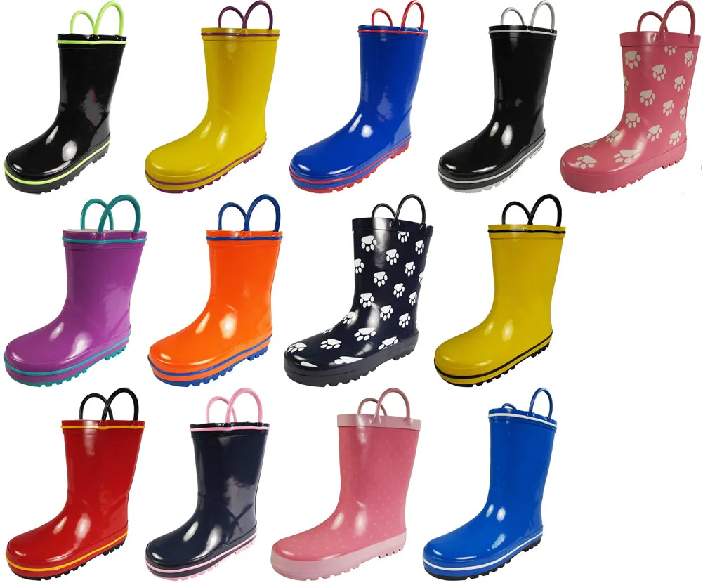 The Boots Norty Toddler Waterproof Rubber Rain Boots for Kids Children Boys and Girls