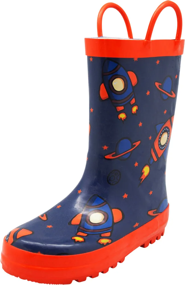 Puss In Boots Halloween Costume Norty Toddlers Kids Boys Girls Waterproof Rubber Printed Rain Boots -13 Patterns